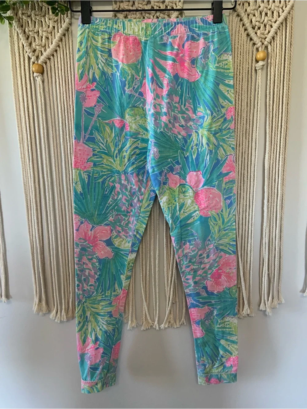 LILLY PULITZER Girls Tropical Print Pajama Pant Leggings Size 12 - Picture 1 of 10